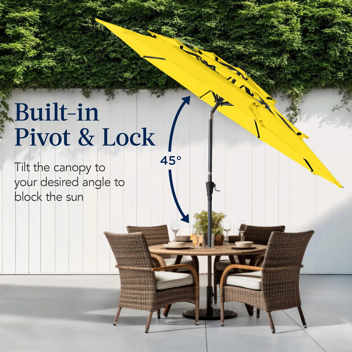 2026 NewBest Choice Products 10ft 3-Tier Patio Umbrella, Market Sun Shade w/ Tilt Adjustment, Easy Crank - Red