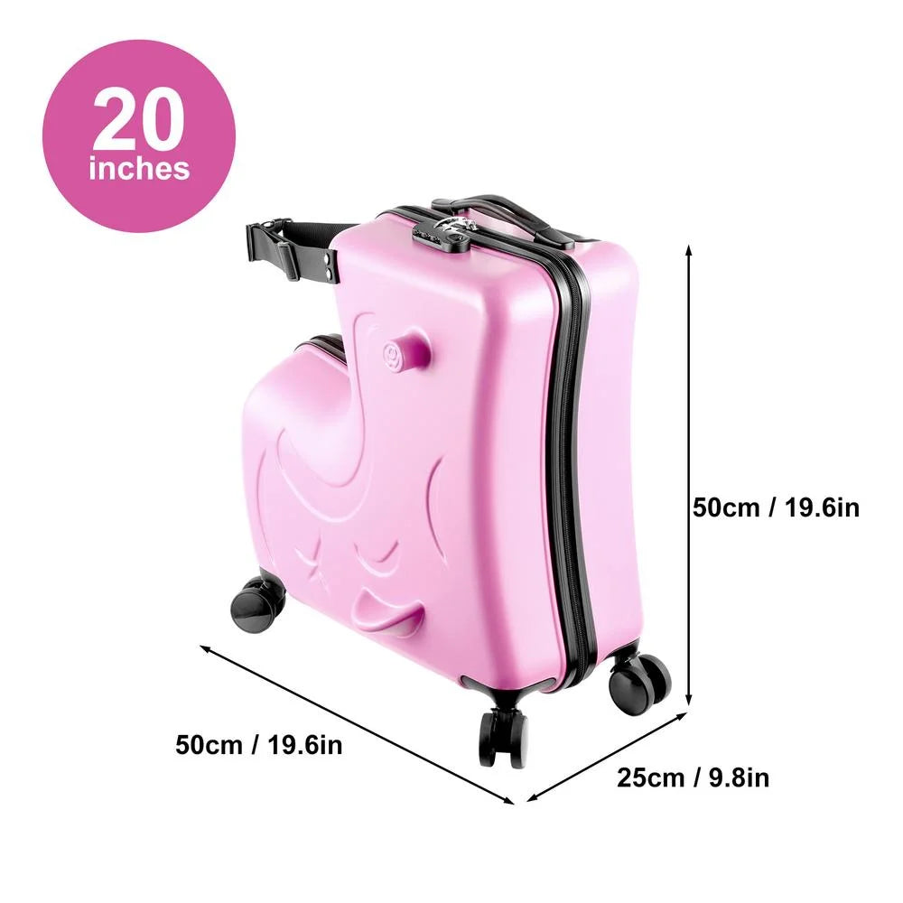 2026 NewTOHU Kids Luggage, Kids Ride-on Luggage with Spinner Wheels Suitcase, Kid's Ride-On Suitcase Help Your Child Relax