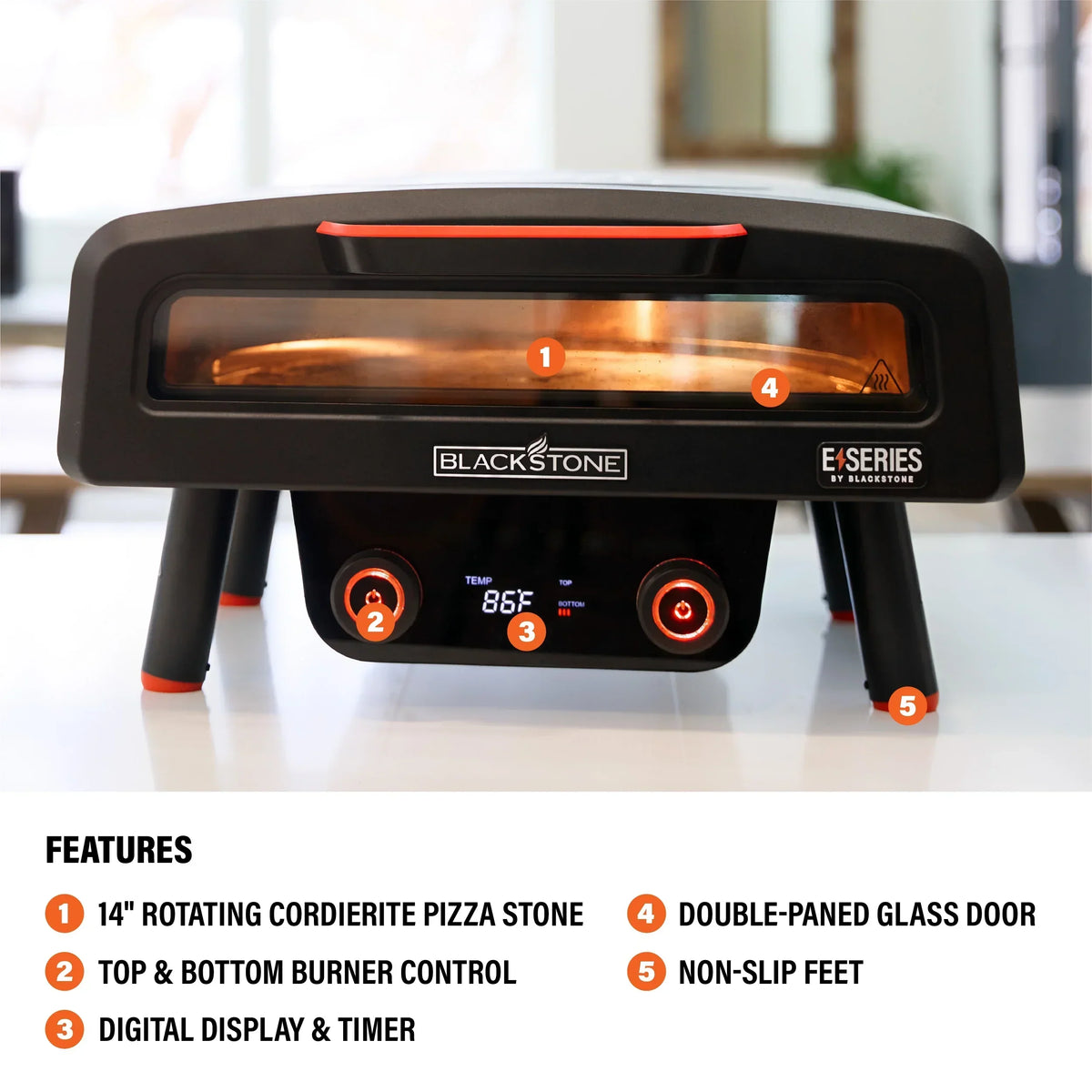 2026 NewBlackstone 14" Electric Tabletop Pizza Oven with Rotating Pizza Stone