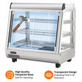 2026 New36" Commercial Food Warmer Display Case, Countertop Warmer Display Case, Commercial Food Warmer with Adjustable Shelves, Glass Sliding Doors, 3 Tier Electric Heated Display Cabinet