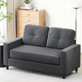 2-Seater Sofa 132cm Loveseat Sofa Dark Grey