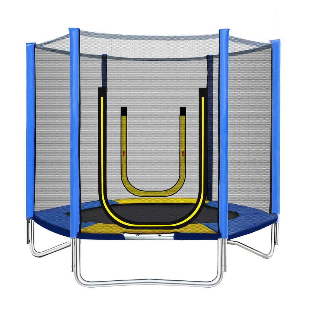 2026 New7FT Trampoline for Kids,Outdoor Recreational Trampoline with Safety Enclosure Net,Blue