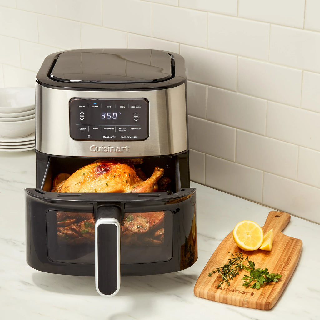 2026 NewOpen Box Cuisinart Air Fryer Oven - 6-Quart Basket Stainless Steel Air Fryer - Dishwasher-Safe Parts with 5 Presets - Roast, Bake, Broil, Air Fry and Keep Warm - Quick and Easy Meals - AIR-200