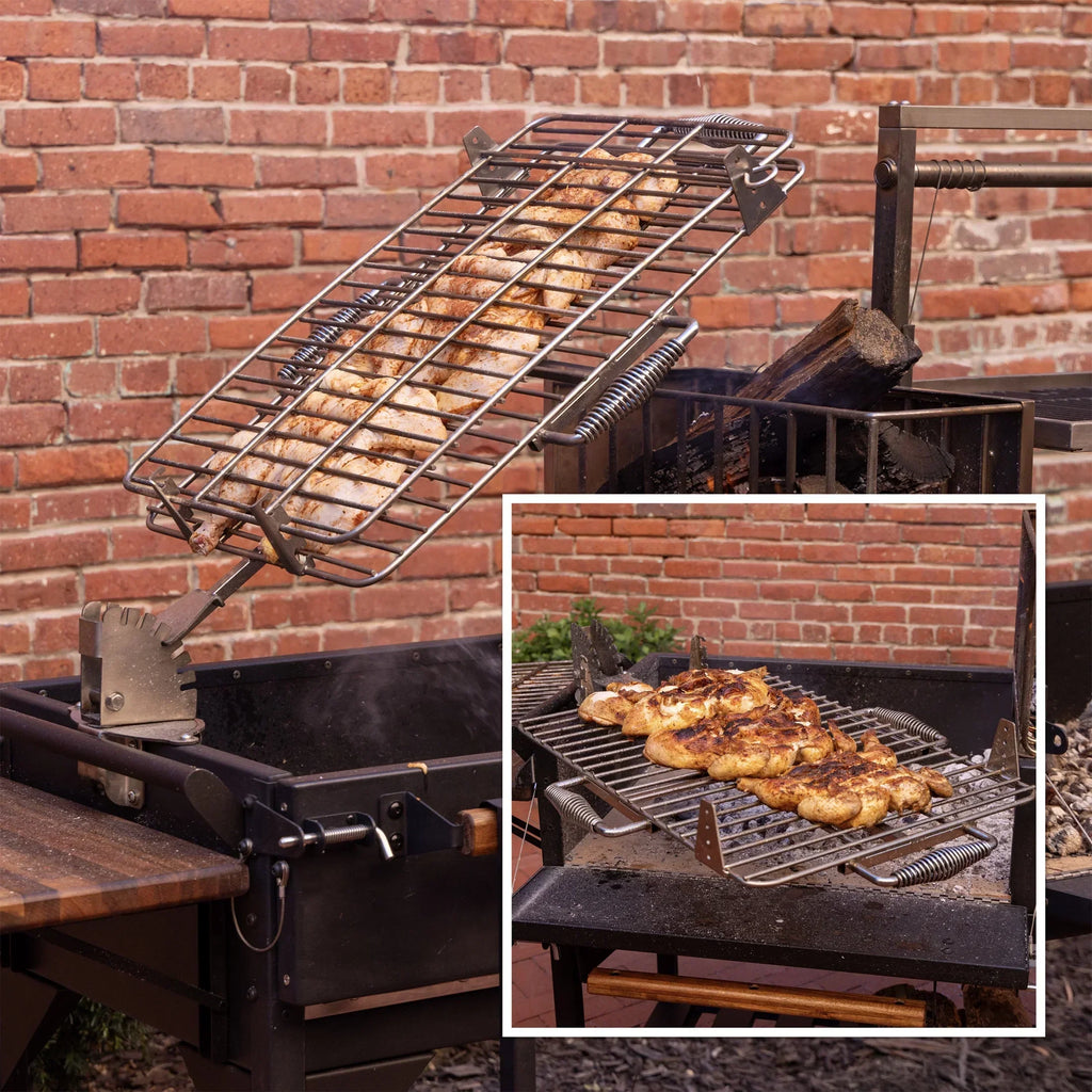 2026 NewBackyard Discovery Argentine Santa Maria XL Wood Fire & Charcoal Steel Grill, Asado Clamp