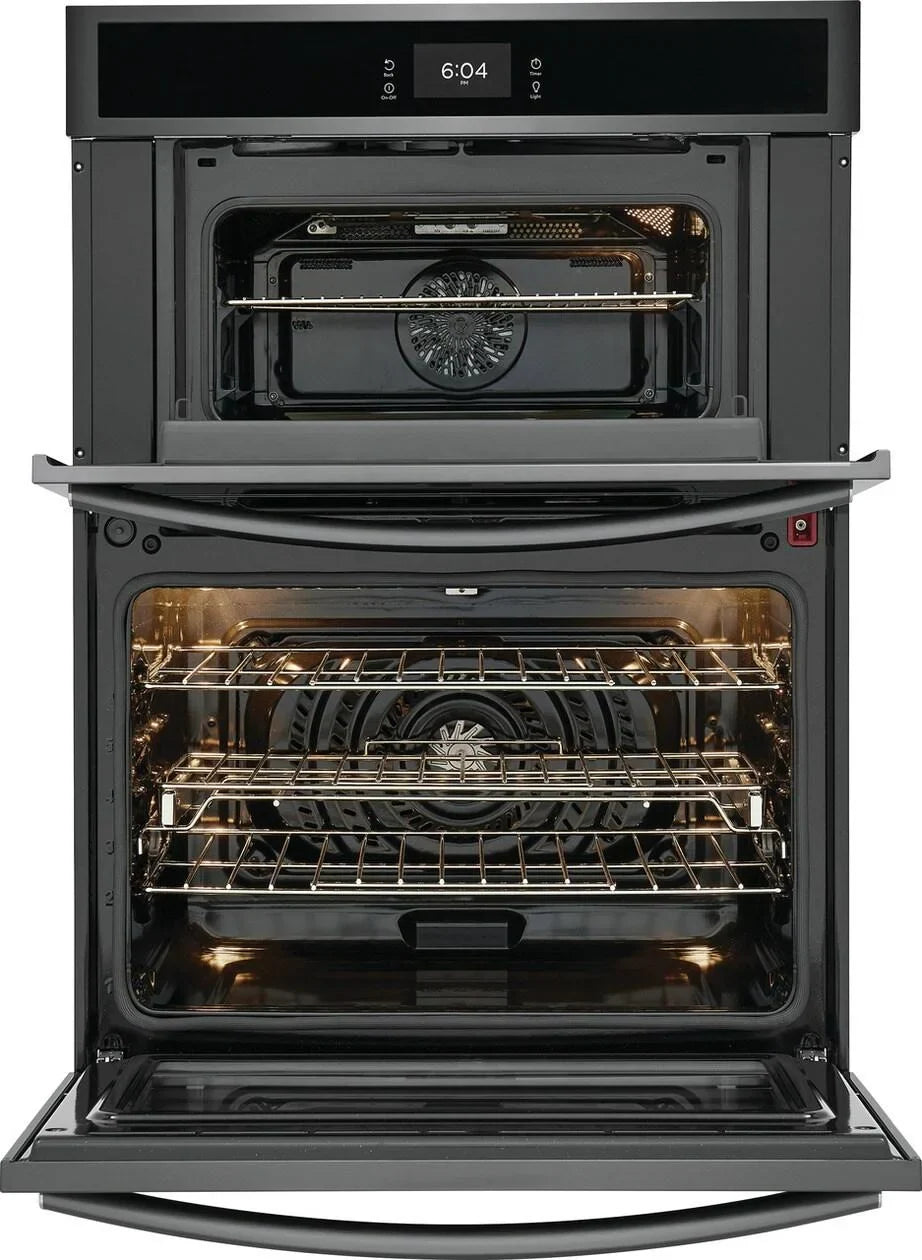 2026 NewFrigidaire Gallery GCWM3067AD 30 inch Black Stainless Wall Oven and Microwave Combination