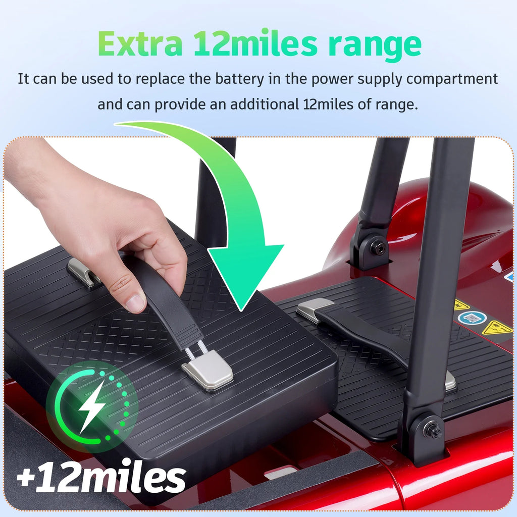 2026 NewEAGLOG Light Weight 4 Wheels Mobility Scooter for Seniors, Electric Folding Wheelchair Device for Travel, Black