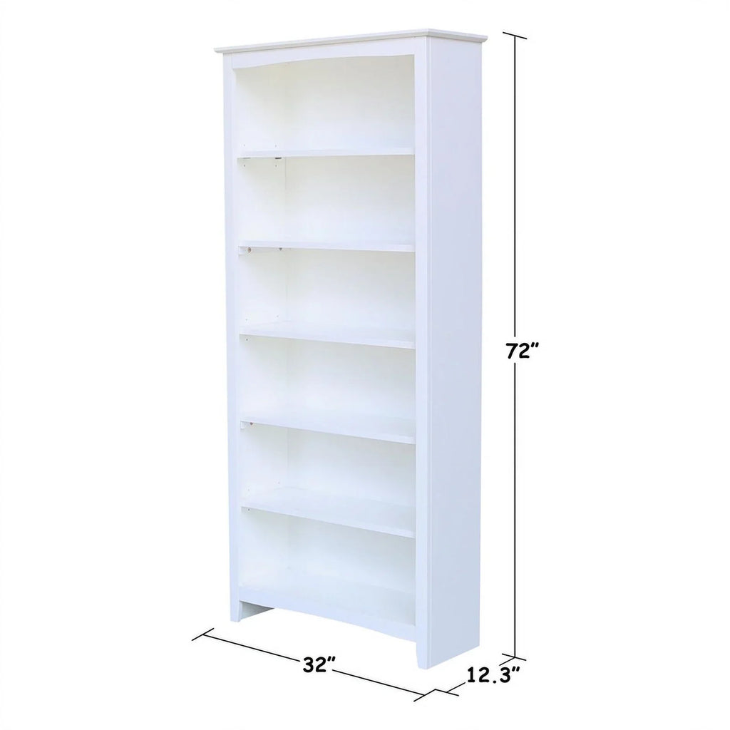 2026 NewInternational Concepts Solid Wood Shaker Bookcase, 72 in H