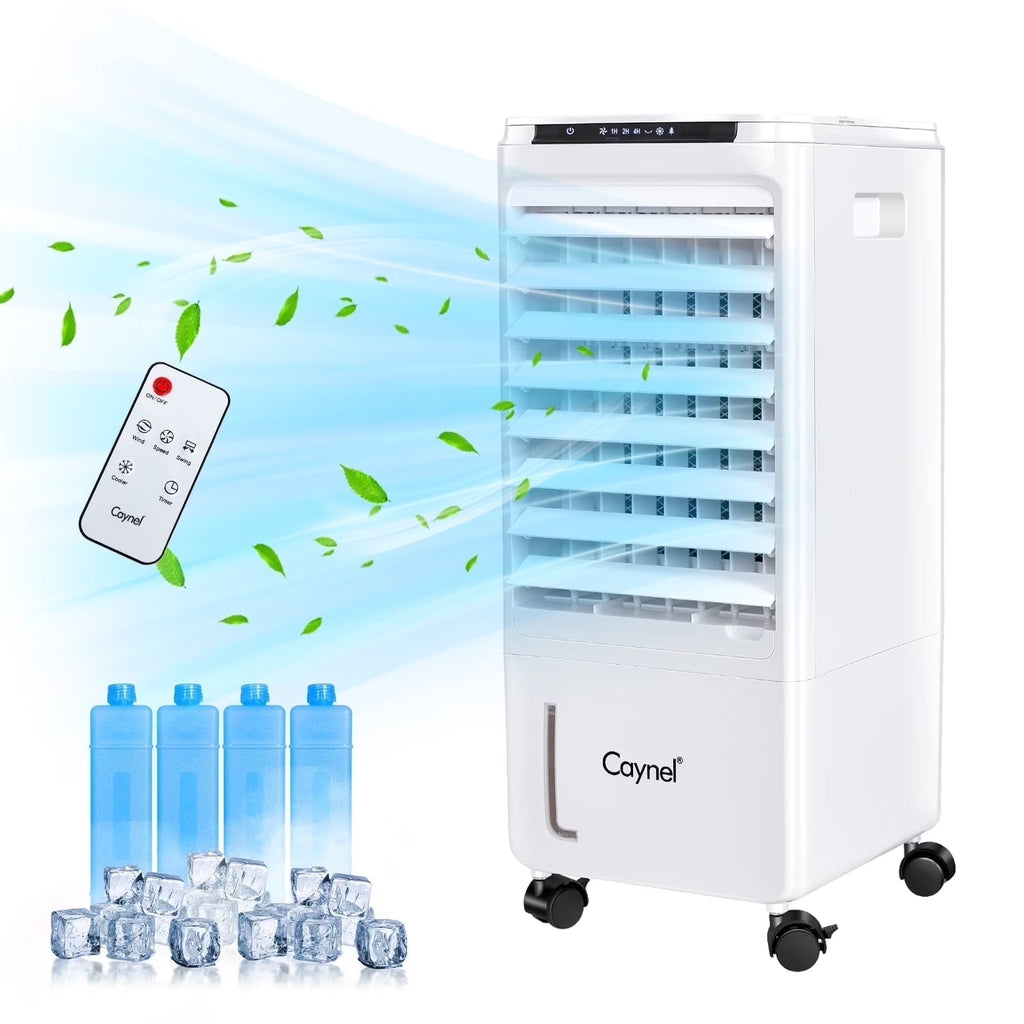 2026 NewCAYNEL Evaporative Air Cooler, Portable Air Conditioners w/7H Timer for Auto-Off,1.85-Gal Tank Windowless Air Conditioner,Swamp Cooler Air Conditioner for Room Bedroom Outdoor Indoor