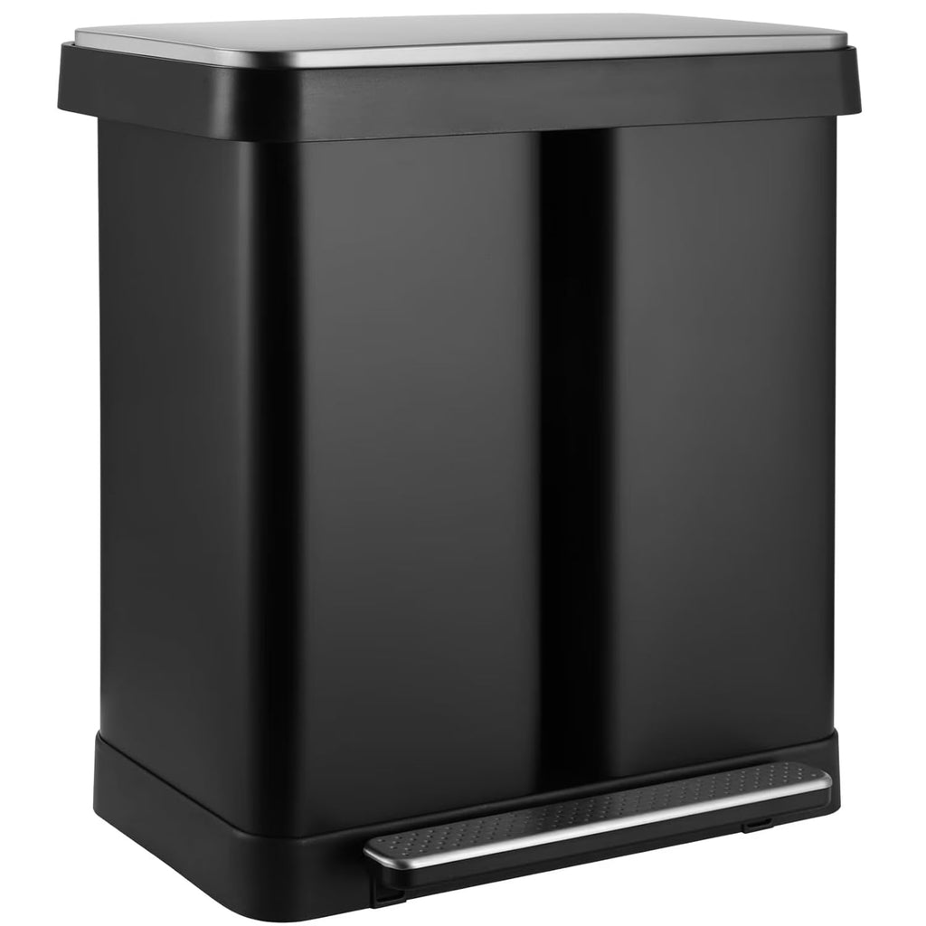 2026 NewArlopu 16 Gallon / 60L Dual Trash Can, Stainless Steel Kitchen Garbage Can with Soft-Close Lid, Home Office Classified Recycle Bin