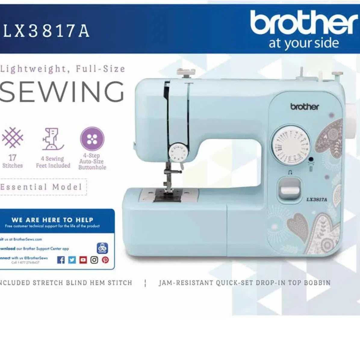 2026 NewBrother LX3817- Beginner Sewing Machine, 17 Stiches