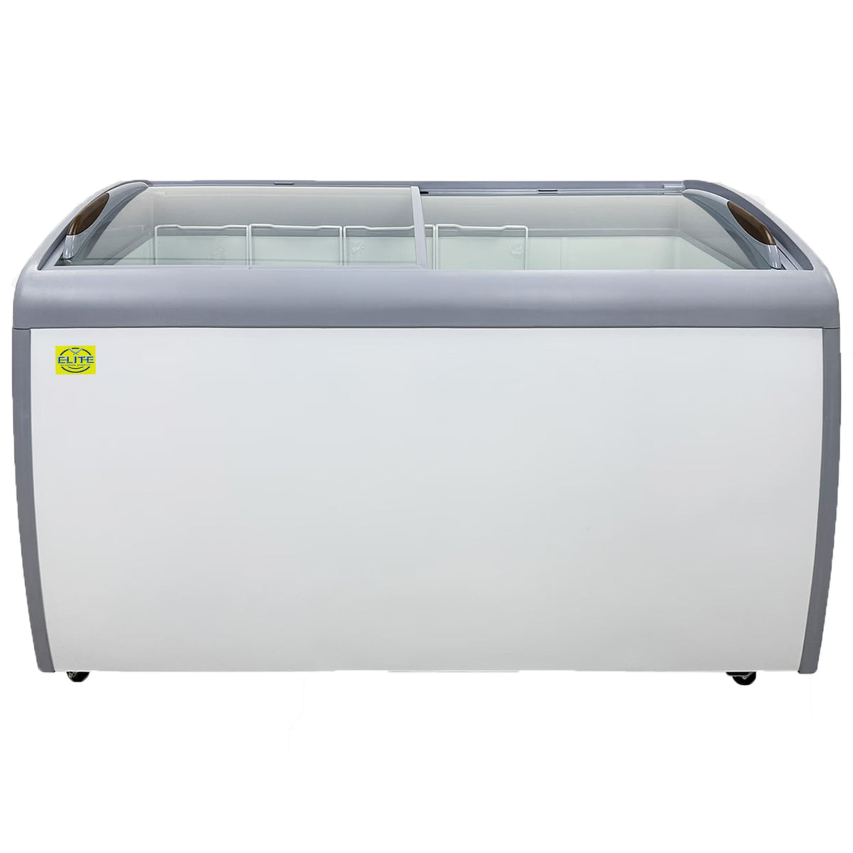 2026 NewNSF 60 in. W 11.7 Cu. ft. Commercial Freezer, Curved Glass Door Display Chest Freezer in White