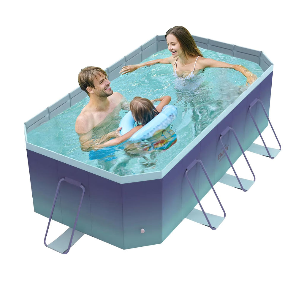 2026 NewFoldable Swimming Pool, Large Non-Inflatable Outdoor Pools for Kids Adults Above Ground Pools, 116in