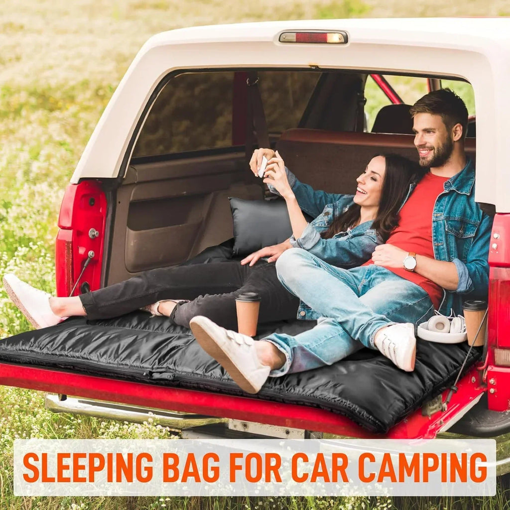2026 NewDouble Sleeping Bag for Adults Mens with Pillow, XL Queen Size Two Person Sleeping Bag for All Season Camping Hiking Backpacking 2 Person Sleeping Bags for Cold Weather & Warm