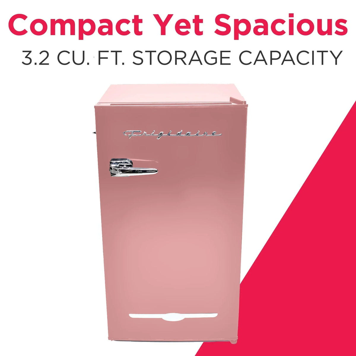 2026 NewFrigidaire EFR376-C-PINK 3.2-Cu.-Ft. 65-Watt Retro Bar Fridge with Side Bottle Opener (Pink)