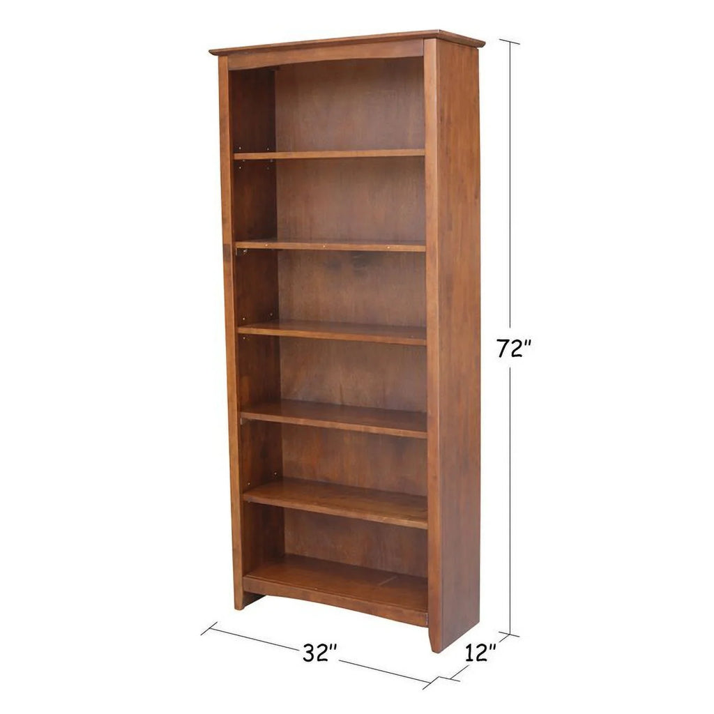 2026 NewInternational Concepts Solid Wood Shaker Bookcase, 72 in H