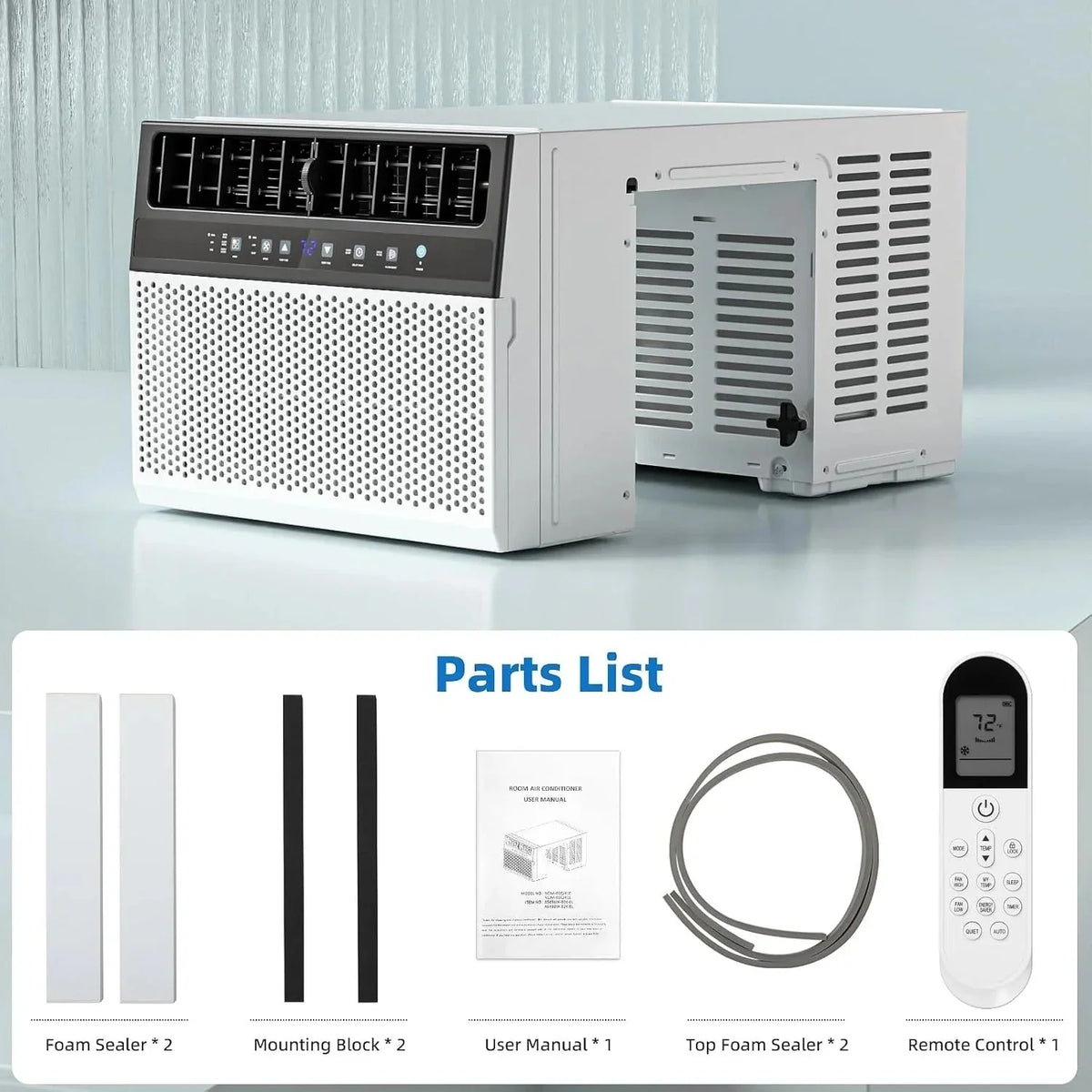 2026 NewAntarctic Star 12,000 BTU U-shaped window air conditioner, cools rooms up to 550 square feet with 6 modes, 24-hour timer, ultra-quiet window air conditioner