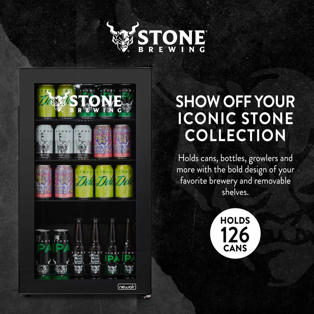 2026 NewBeverage Refrigerator Cooler | 126 Cans Free Standing with Right Hinge Glass Door | Mini Fridge Beverage Organizer Perfect For Beer, Wine, Soda, And Cooler Drinks