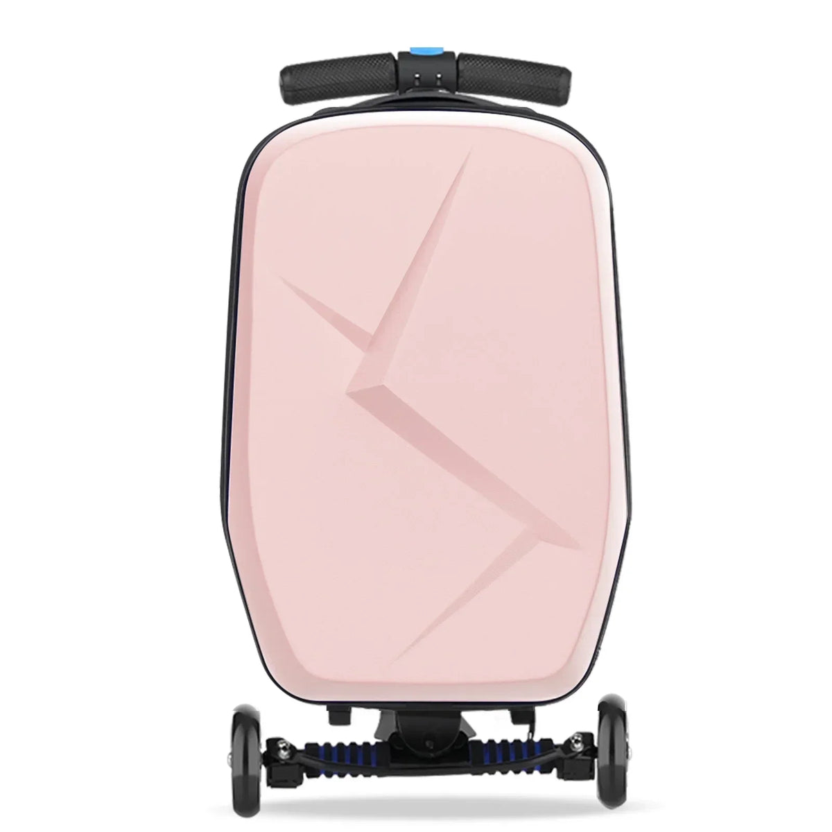 2026 NewAdvwin Scooter Luggage for Kids & Adults, Hardside Ride on Suitcase for Kids Ages 4-15 Multifunctional Lightweight Foldable Carry on Luggage with Wheels Ride on for Children Teenagers, Pink