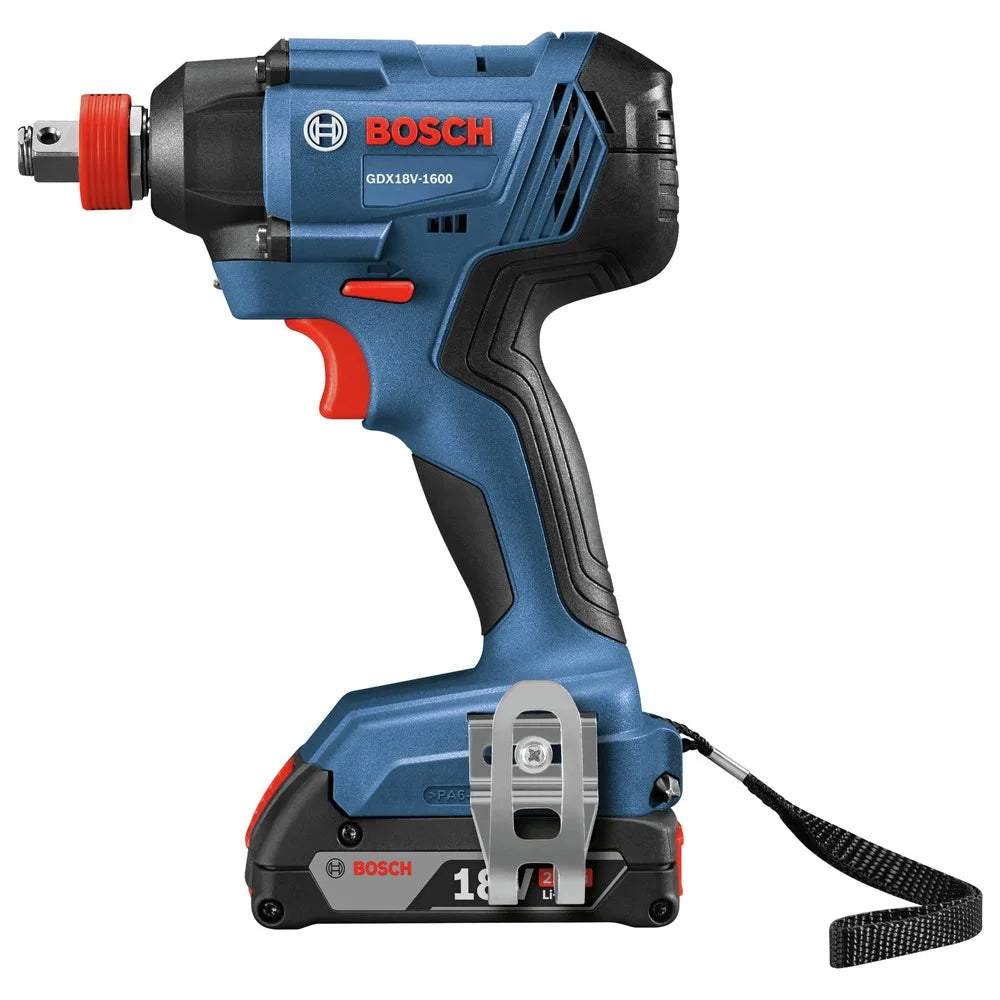 2026 New Bosch GDX18V-1600B12 18V Freak Lithium-Ion 1/4 in. and 1/2 in. Cordless Two-In-One Bit/Socket Impact Driver Kit (2 Ah)