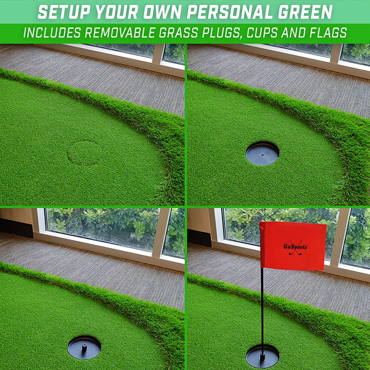 GoSports 12'x5' Golf Putting Green for Indoor & Outdoor Putting Practice