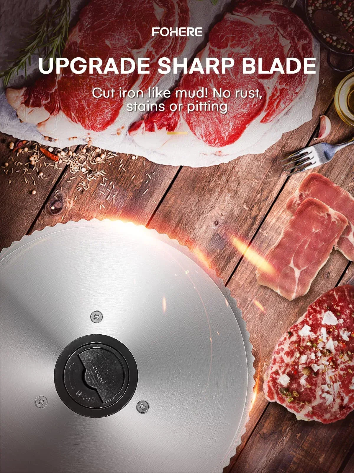 2026 NewFOHERE Meat Slicer Electric Deli Food Slicer with 7.5" Removable Stainless Steel Blade, Cuts Meat, Cheese, Bread, Silver