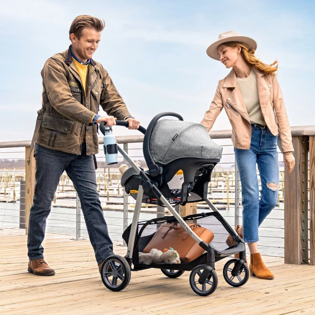 2026 NewEvenflo Omni Plus Modular Travel System with LiteMax Sport Infant Car Seat, Mylar Gray, Unisex