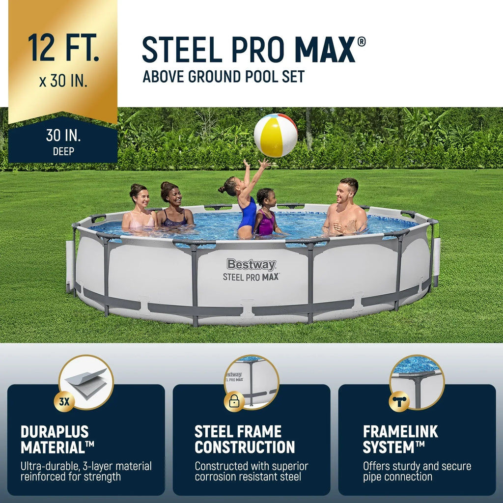 2026 NewBestway Steel Pro MAX 10' x 30" Above Ground Pool Set Round