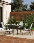 2026 NewAtaucjin Stackable Dining Chairs Set of 4, High-Back Patio Dining Chairs Set, Outdoor Chairs with Textilene Fabric & Metal Frame for Lawn Backyard