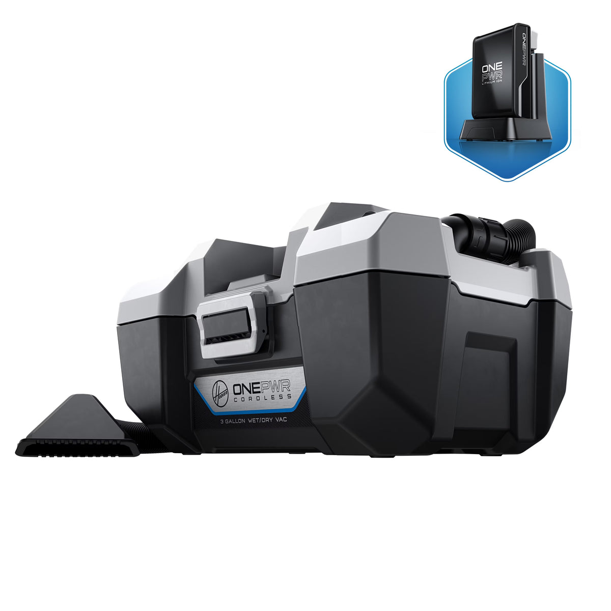 2026 New Hoover One Power 3 Gallon Cordless Shop Vacuum, Wet/Dry Utility Vacuum, BH57105