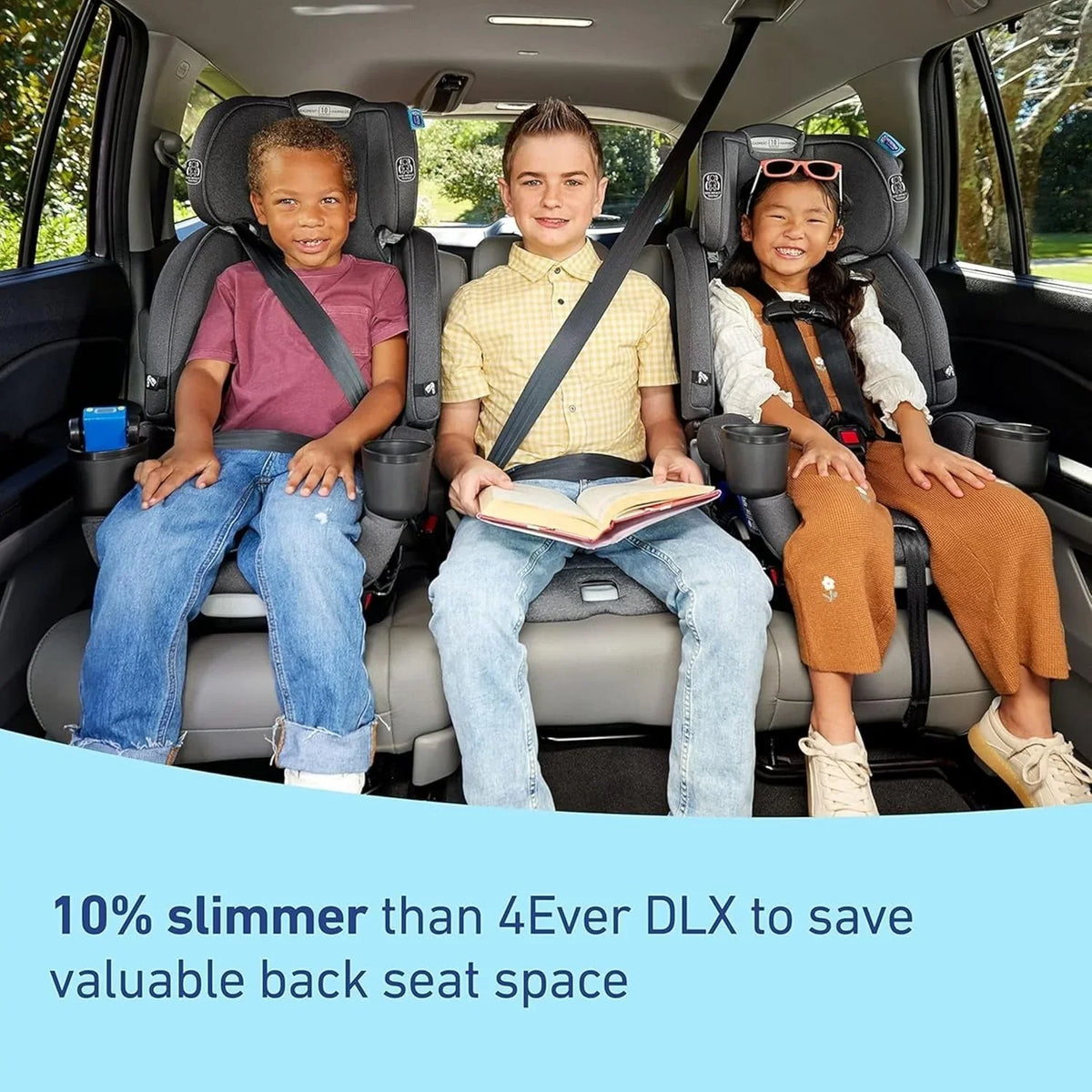 2026 New4Ever DLX 4-in-1 Child Car Seat, Charlie | Car seat for babies and toddlers, 10 years of use | Rear-facing, forward-facing and booster seat | Safe, comfortable and practical