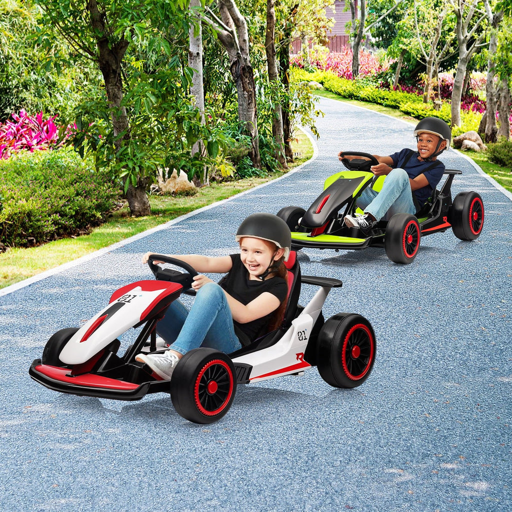 2026 New24V Drift Kart with 2X150W Strong Motor, 7AH Big Battery, Electric Pedals, Electric Go Kart Outdoor Race Toy