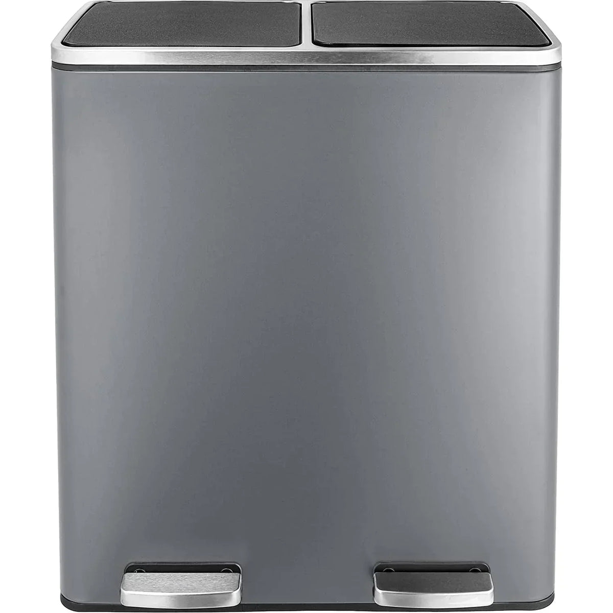 2026 NewArlopu 60 L/16 gal Dual Trash Can, Stainless Steel Garbage Can for Kitchen, Recycle Bin with Lid