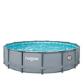 2026 NewFunsicle 15ft Oasis Round Above Ground Metal Frame Swimming Pool, Includes SkimmerPlus Pump, Age 6 & up