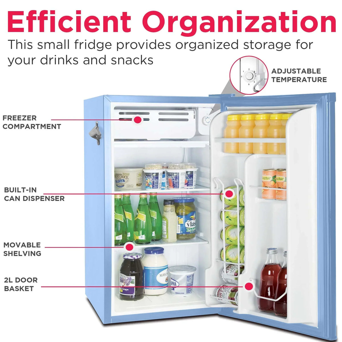 2026 NewFrigidaire EFR376-C-PINK 3.2-Cu.-Ft. 65-Watt Retro Bar Fridge with Side Bottle Opener (Pink)