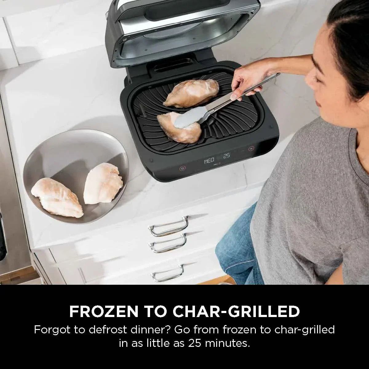 2026 NewFoodi Smart XL 4-in-1 Indoor Grill with 4-Quart Air Fryer, Roast, Bake, and Smart Cook System, FG550