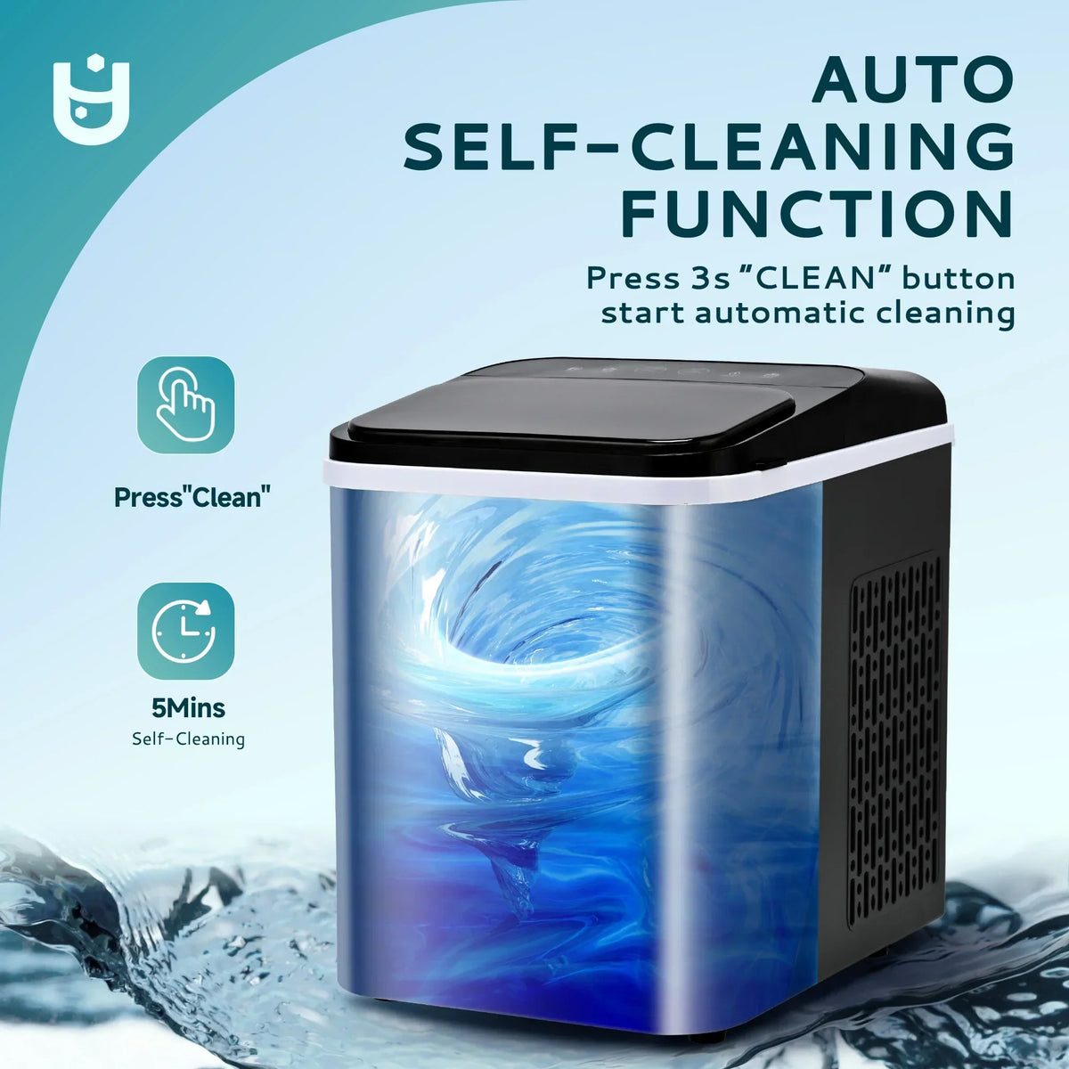 2026 NewEUHOMY 35lbs/24H Nugget Ice Maker Countertop, Pebble Ice Maker Machine with Auto-Cleaning, Black