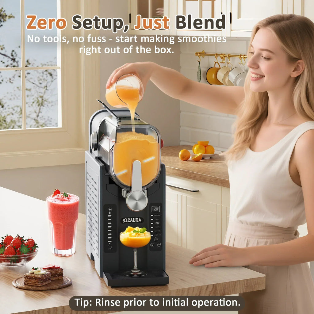 2026 NewBIZAURA Slushie Machine, Slushy Machine for Home No Ice Need, Professional Frozen Drink Maker, 6 Presets for Milkshakes, Frapp"s, Slush, Ice Cream