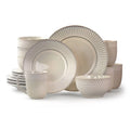 2026 NewElama Market Finds 16 Piece Round Stoneware Dinnerware Set in Embossed White