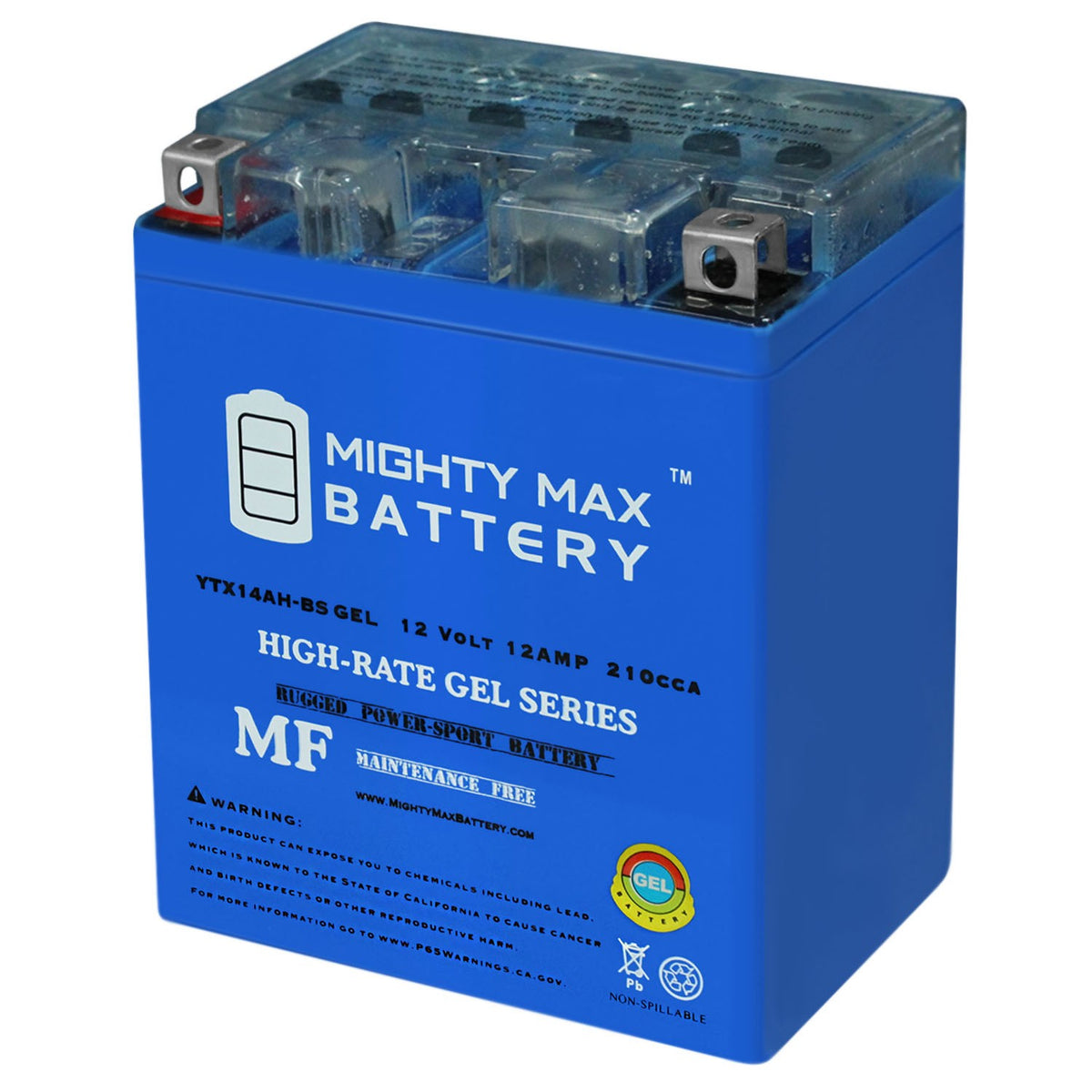 Mighty Max YTX14AH-BS GEL 12V Battery for Polaris Ranger 570 Full Size 19-20