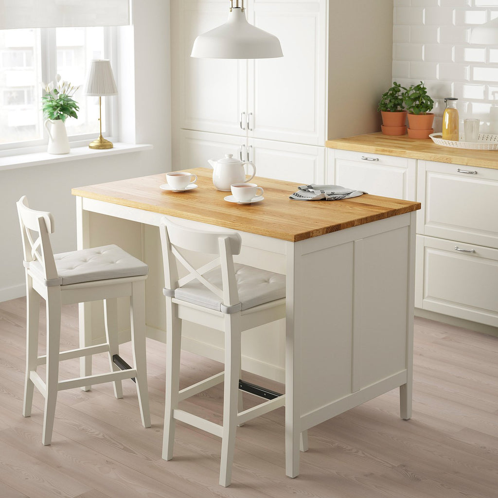 TORNVIKEN Kitchen island - off-white/oak 49 5/8x30 3/8 "